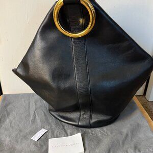 Alexander McQueen XL Black Butterfly Bucket Bag